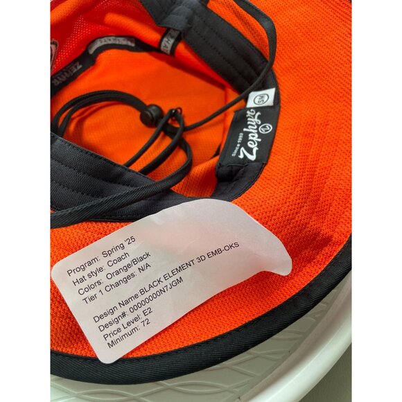 Zephyr OSU Cowboys Hat Coach Bucket Hat Size S/M Orange Black Outdoor Travel NEW - Picture 6 of 6